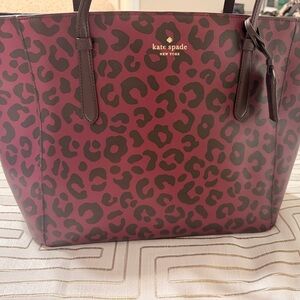 Kate Spade Burgundy  Leopard Tote Purse